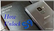 Unlock docomo SC-02K Galaxy S9 Lock docomo network - Japan Successful