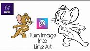Turn Image into line Art/Outline Image - Using PicsArt || Graphics Designer