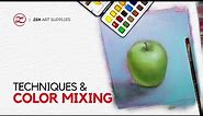 GREEN APPLE OIL PAINTING STILL LIFE TUTORIAL FOR BEGINNERS + Green Color Mixing Oil Paint Tutorial