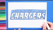 How to draw the Los Angeles Chargers logo (NFL Team)