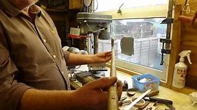 walking stick demonstration fitting a buffalo horn handle to a stick series 6