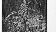 Stupell Industries Monotone Black and White Motorcycle Sketch Canvas Wall Art, 30 x 40, Multi-Color