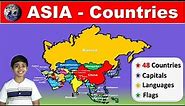 Countries of ASIA | Capitals | Flags | Languages | Detailed information for Competitive Exams