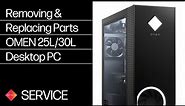 Removing & replacing parts for OMEN 25L/30L Desktop PC | HP Computer Service