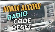 Honda Accord Radio Code Reset - Do It Yourself Steps