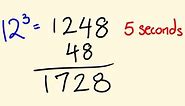 Cool math trick - work out cubic numbers fast!