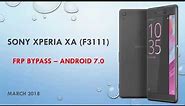 Sony Xperia XA (F3111) - FRP Bypass - remove google account - Android 7.0 - all Sony Xperia Phones