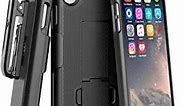Encased iPhone XR Belt Clip Case (2018) DuraClip Series Grip Cover w/Rotating Holster (Black)
