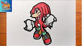 How to Draw Knuckles The Echidna - Sonic The Hedgehog