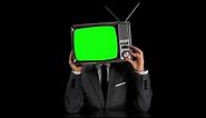 Green screen | Tv head man