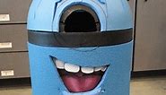 Using a Trash Can for a Despicable Me Minion Costume