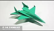 BEST ORIGAMI PAPER JET - How to make a paper airplane model | F-14 Tomcat