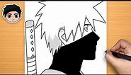 Easy Anime Drawing | How to Draw Kakashi Anbu (Side view) from Naruto Step-by-Step
