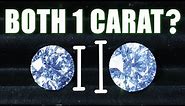 DIAMOND CARAT EXPLAINED with SIZE COMPARISONS! Why Most 1 Carat Diamonds Are Different Sizes!!