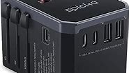 EPICKA Universal Travel Adapter, International Power Plug Adapter with 3 USB-C and 2 USB-A Ports, All-in-One Worldwide Wall Charger for USA EU UK AUS (TA-105C, Black)