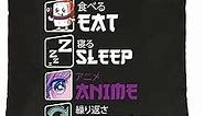 PLITI Eat Sleep Anime Repeat Cute Kawaii Manga Gift Anime Book Sleeve Anime Lover Gift Japanese Anime Fans Gift (Sleep Anime Repeat BSBL)