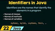 Identifiers in Java