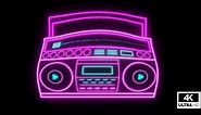 Radio de neón animada Boombox Audio Spectrum V2