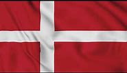 Denmark Flag Waving Animation / 3-min loop / free 4k stock footage