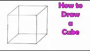 How to Draw a Cube - VERY EASY - FOR KIDS