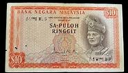 Duit Lama - Harga jual beli duit $10 sa-puloh ringgit siri 1, Tun Ismail Md Ali/Malaysian banknotes.