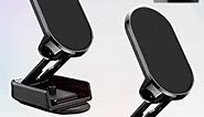 Mekomy 2023 New Alloy Folding Magnetic Car Phone Holder, Alloy Folding Magnetic Bracket - 360° Car Dashboard Phone Holder, Magnetic Phone Holder Dashboard Folding Bracket for Car (2PC Black)