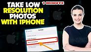 How to take low resolution photos with iphone | Reduce Photo Size 2024