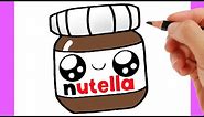 HOW TO DRAW A CUTE NUTELLA EASY - HOW TO DRAW A NUTELLA STEP BY STEP