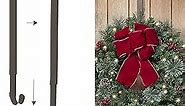 Haute Decor Adapt Adjustable Length Wreath Hanger - Matte Brown Metal - Holds up to 20 lbs. - Over The Door Long Wreath Hook for Year-Round Indoor or Outdoor Use