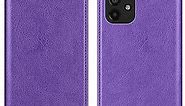 ZZXX Samsung Galaxy A53 5G Wallet Case with [RFID Blocking] Card Slot Stand Strong Magnetic Leather Flip Fold Protective Phone Case for Samsung Galaxy A53 5G Case Wallet(Purple-6.5 inch)