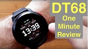 DTNo.1 DT68 IP68 Waterproof Full Touch Screen Health Fitness Smartwatch: One Minute Overview