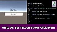 Unity UI Tutorial: Set Text On Button Click C# Event