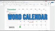 Insert an Editable Calendar to Microsoft Word