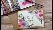 Watercolor Floral Thank You Card