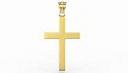 360 Degree View of Men's 14K Solid Gold Cross Pendant