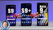 Samsung Galaxy S9 vs S9+ vs Note 9 Full Comparison