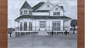 How to Draw a Victorian House in 1-Point Perspective