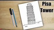How to Draw Pisa Tower | Leaning Tower of Pisa