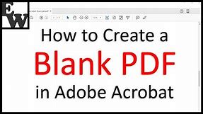 How to Create a Blank PDF in Adobe Acrobat