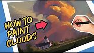 How to Paint Dramatic Clouds ( Easy Beginner Tutorial )