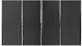 4 Panel Room Divider 6FT Steel Frame Screen Folding Privacy Divider Freestanding Partition for Home Office Bedroom, Black