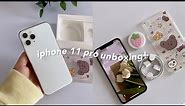 unboxing iphone 11 pro silver 📦 + cute accessories, 256 gb, setup and camera test