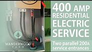 400 AMP residential ELECTRIC SERVICE using TWO parallel 200 AMP service ENTRANCES (076)