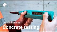 Concrete testing with Schmidt Hammer