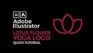 Adobe Illustrator Beginner Tutorial How to Create a Lotus Flower Yoga Logo