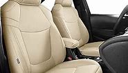 HKZ Fit Toyota Corolla Sedan & Hatchback Car Seat Cover Sets (Beige, 2023-2024 Corolla L LE)