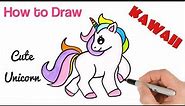How to Draw Unicorn Cute Rainbow and Easy