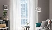 MIULEE White Sheer Curtains 90 inches Long Window Curtains 2 Panels Solid Color Elegant Window Voile Panels/Drapes/Treatment for Bedroom Living Room (54X90 Inches White)