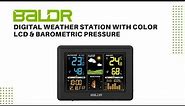BALDR Weather Station with Indoor Outdoor Thermometer In Digital Color LCD & Barometric Pressure