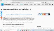 How to uninstall Skype App in Windows 11/10